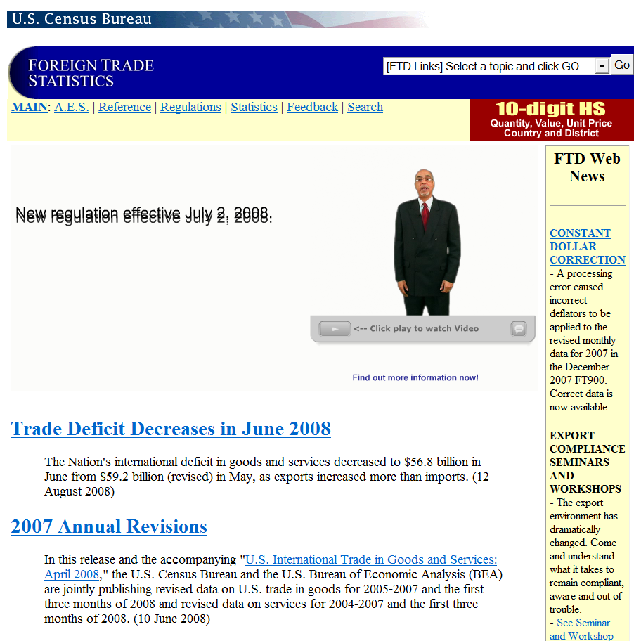 FTD - Foreign Trade Statistics